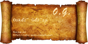 Oskó Géza névjegykártya