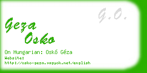 geza osko business card
