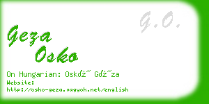geza osko business card
